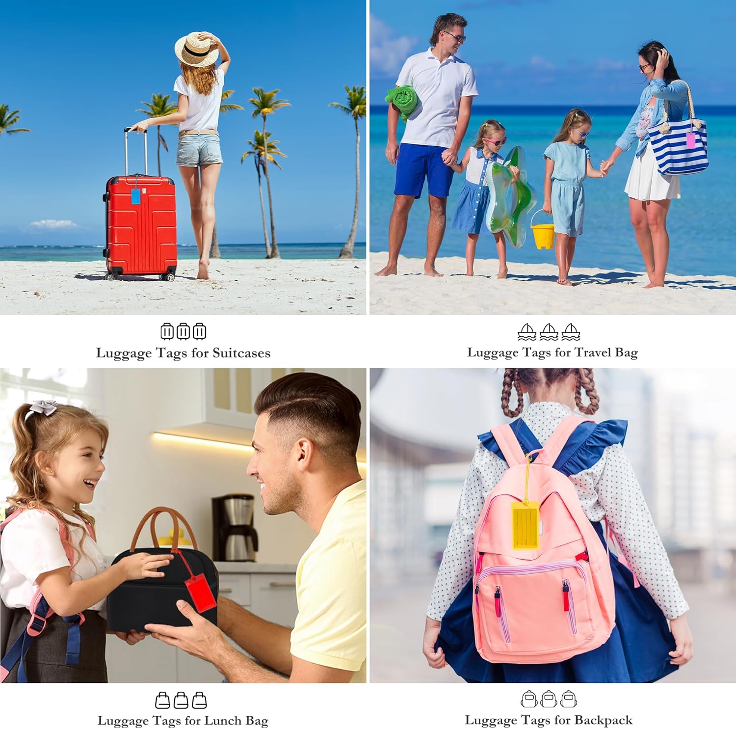 10 Pack Luggage Tags Suitcases PVC Travel Bag & Baggage ID Label Tags Travel Essentials by Sodsay - Image 3