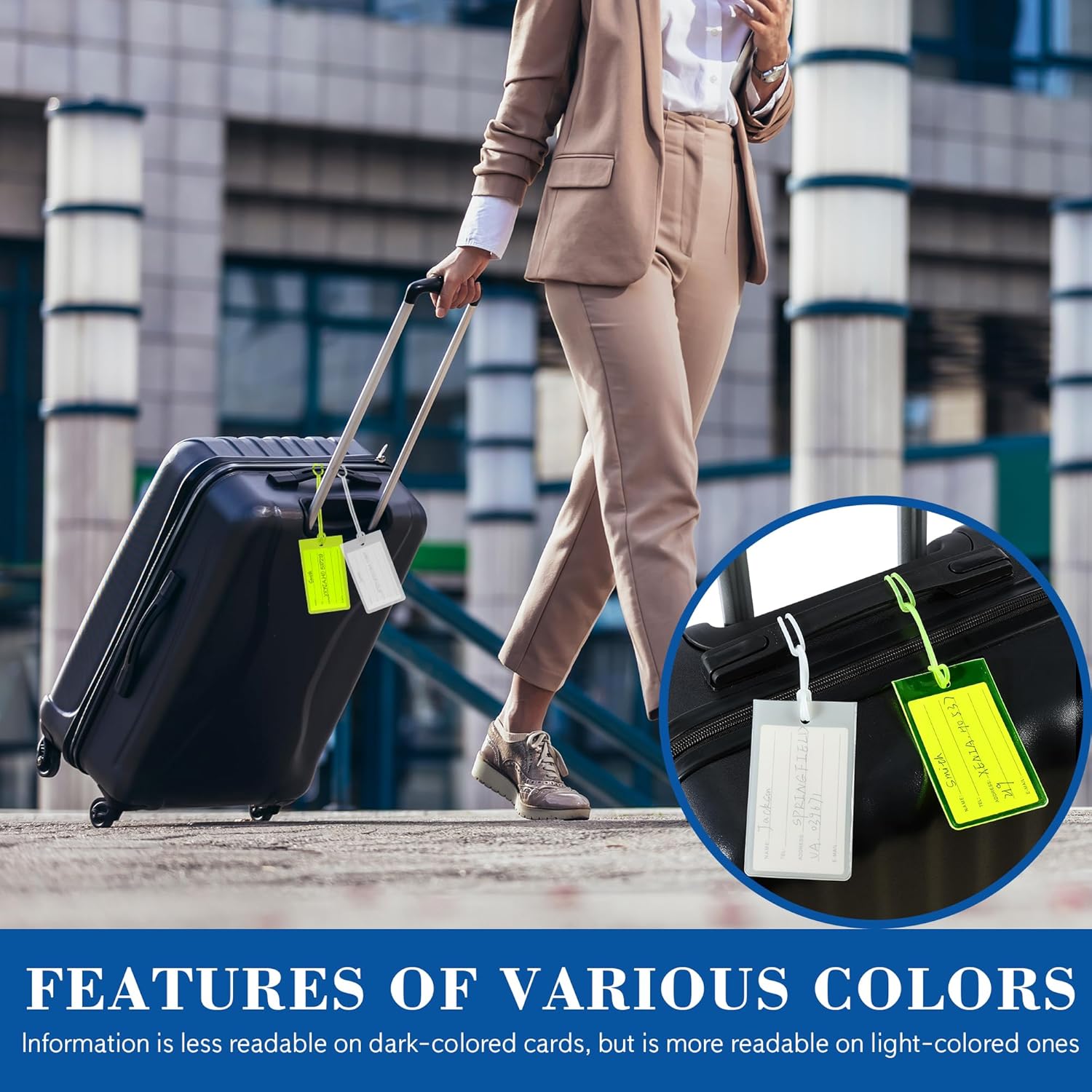 10 Pack Luggage Tags Suitcases PVC Travel Bag & Baggage ID Label Tags Travel Essentials by Sodsay - Image 9