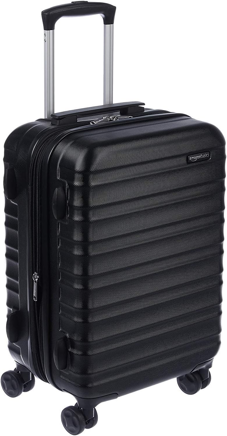 Expandable Hardside Carry-On Luggage, Suitcase with Wheels, 21-Inch Spinner with Four Spinner Wheels and Scratch-Resistant Surface, Black