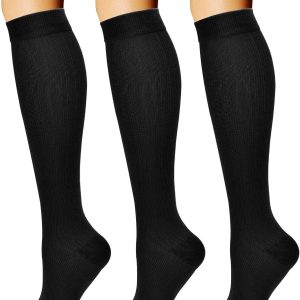 Compression Socks for Women & Men Circulation (3 Pairs) 15-20 mmHg is Best Support for Athletic Running Cycling