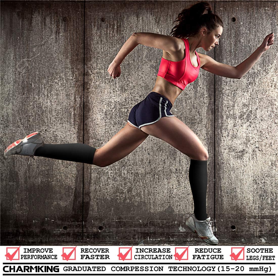 Compression Socks for Women & Men Circulation (3 Pairs) 15-20 mmHg is Best Support for Athletic Running Cycling - Image 2