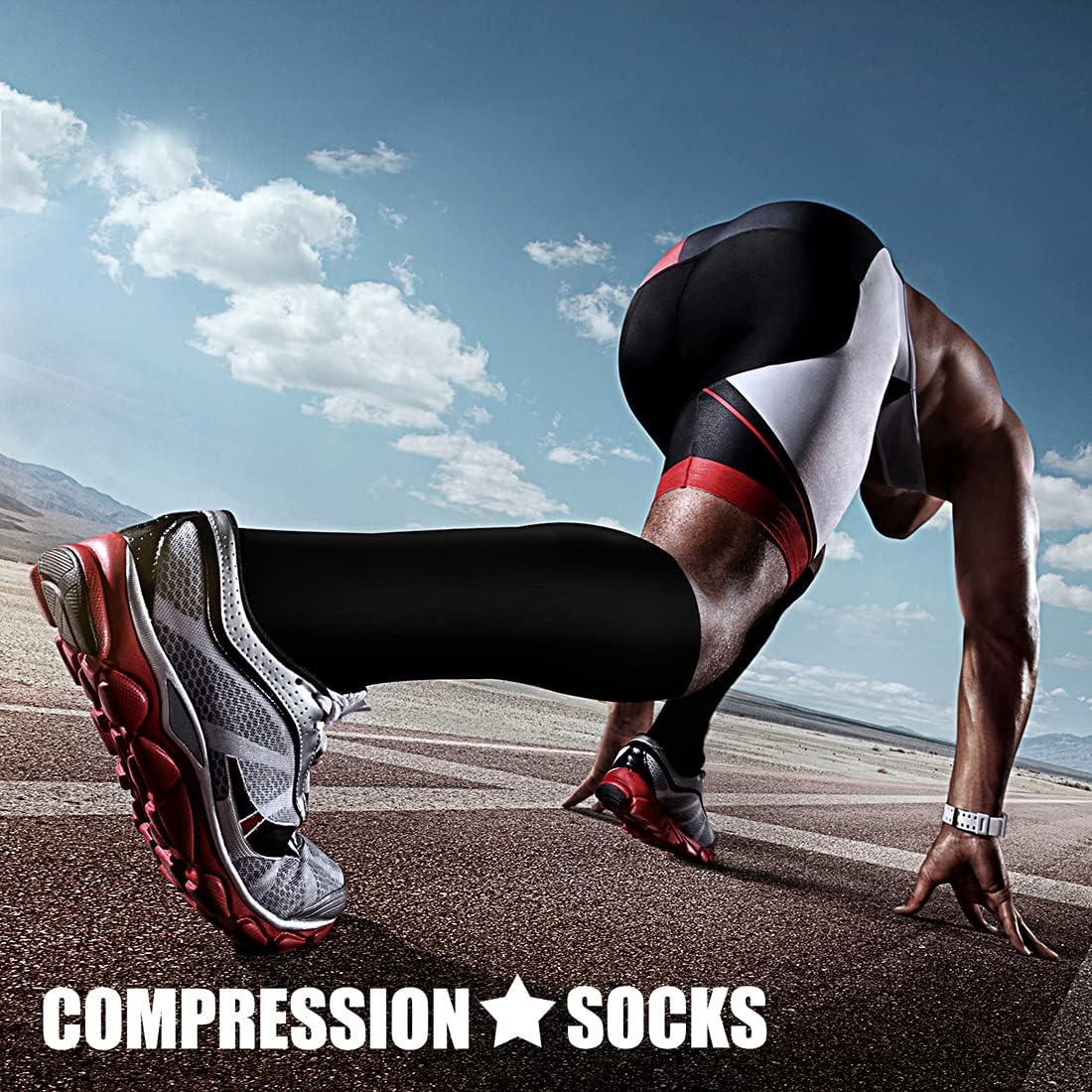 Compression Socks for Women & Men Circulation (3 Pairs) 15-20 mmHg is Best Support for Athletic Running Cycling - Image 3