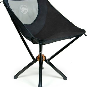 CLIQ Portable Camping Chair - Collapses to Size of Water Bottle - Lightweight Folding Chair for Camping - Outdoor Chair Supports 300 Lbs - Camp Chair Outdoor Adventures, Black