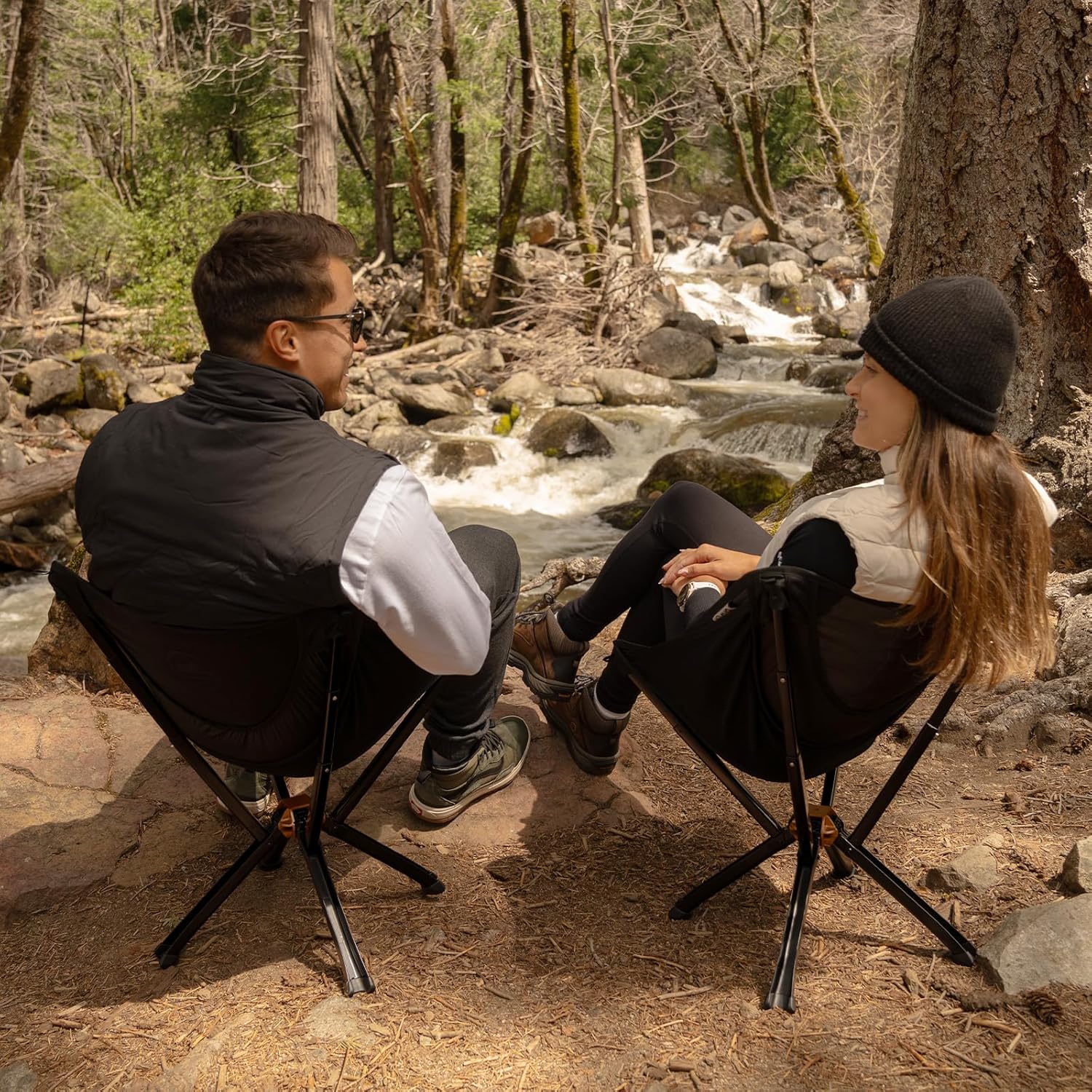 CLIQ Portable Camping Chair - Collapses to Size of Water Bottle - Lightweight Folding Chair for Camping - Outdoor Chair Supports 300 Lbs - Camp Chair Outdoor Adventures, Black - Image 8