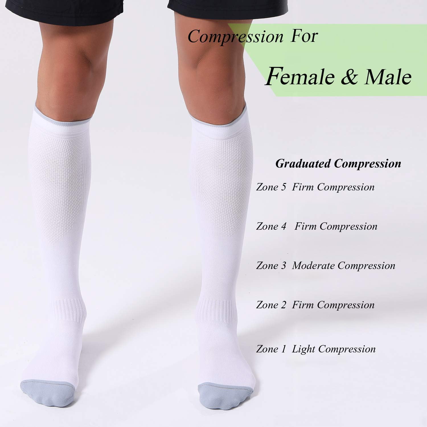 3 Pairs Compression Socks for Women and Men 20-30mmHg-Circulation Support Socks - Image 4