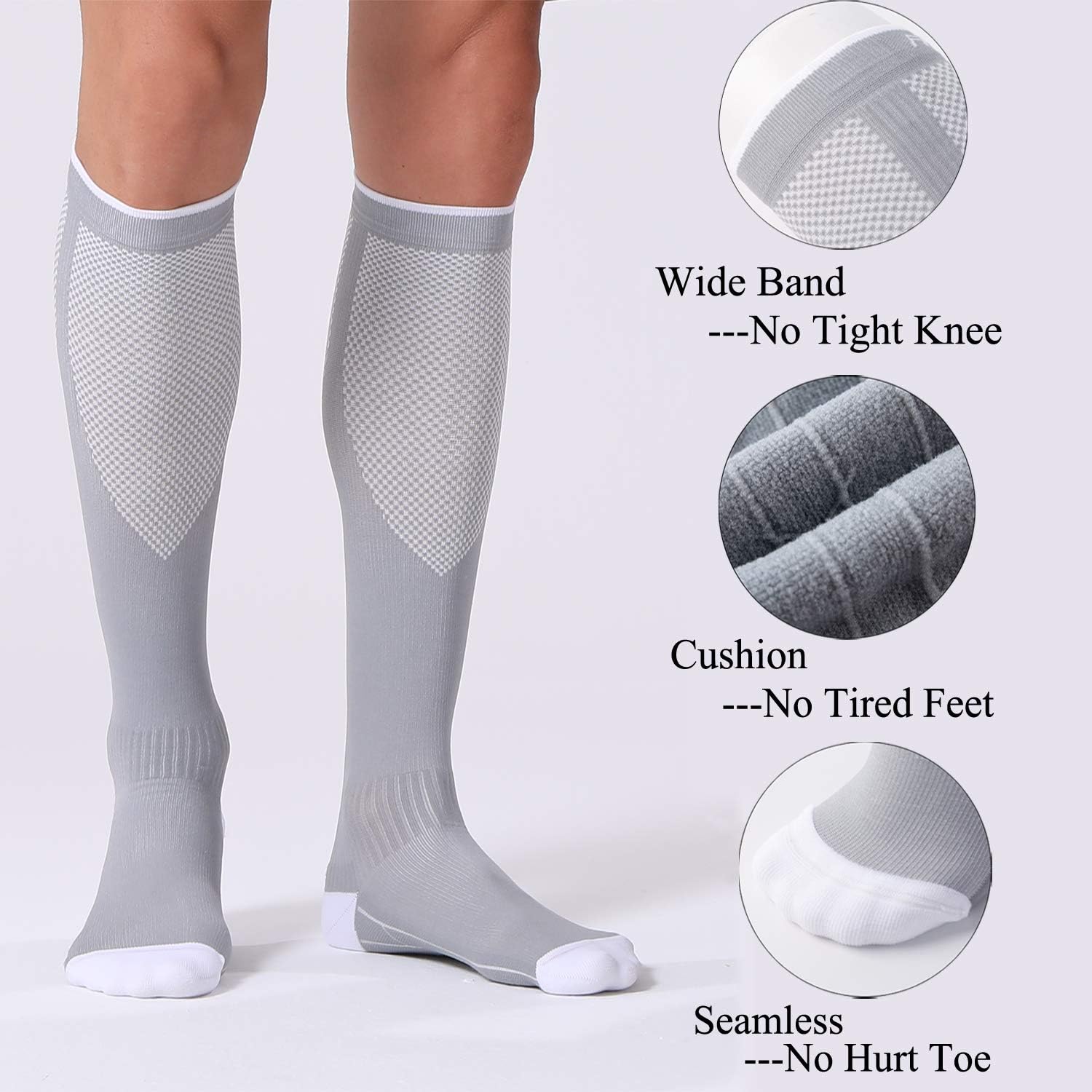 3 Pairs Compression Socks for Women and Men 20-30mmHg-Circulation Support Socks - Image 5