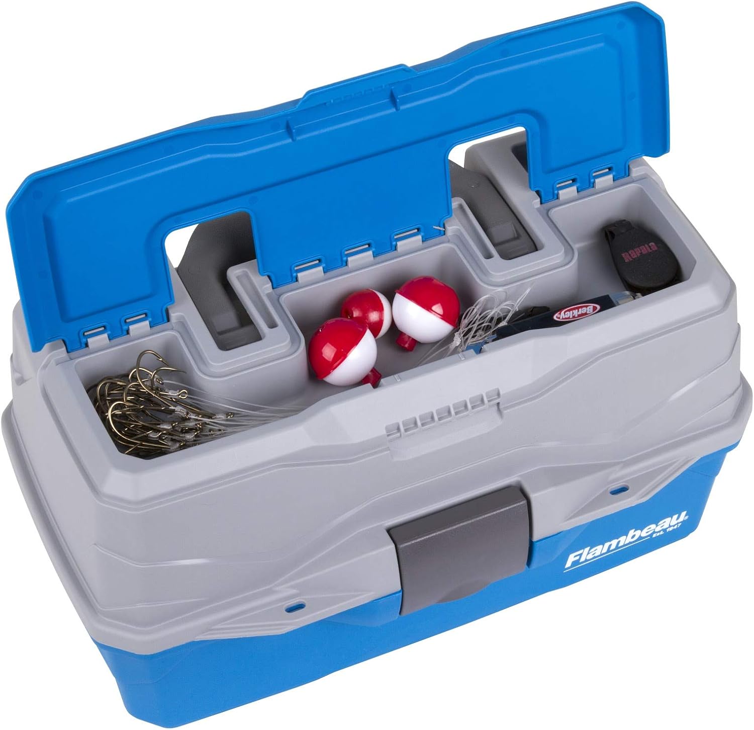 Flambeau Outdoors 6382TB 2-Tray - Classic Tray Tackle Box - Blue/Gray - Image 4