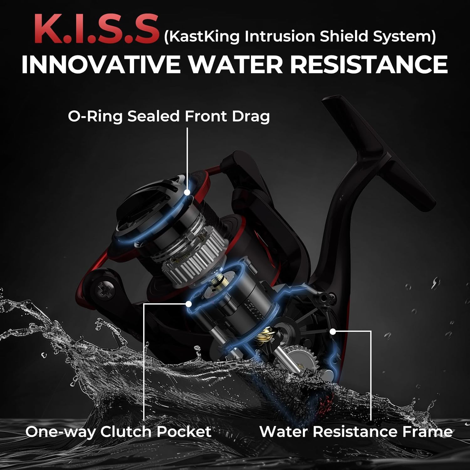 KastKing Sharky III Fishing Reel - New Spinning Reel - Carbon Fiber 39.5 LBs Max Drag - 10+1 Stainless BB for Saltwater or Freshwater - Oversize Shaft - Super Value! - Image 3