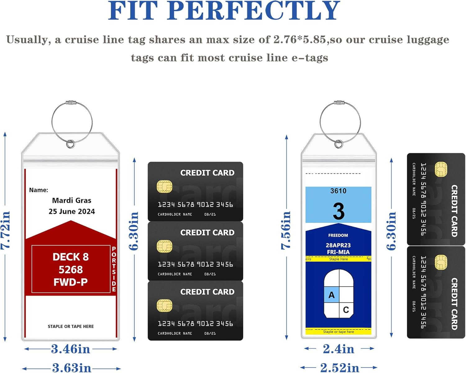 Luggage Tags for Cruise Ship Essentials for NCL, Princess, Carnival, Royal Caribbean and Celebrity Cruise Necessities by SEAVILIA - Image 2
