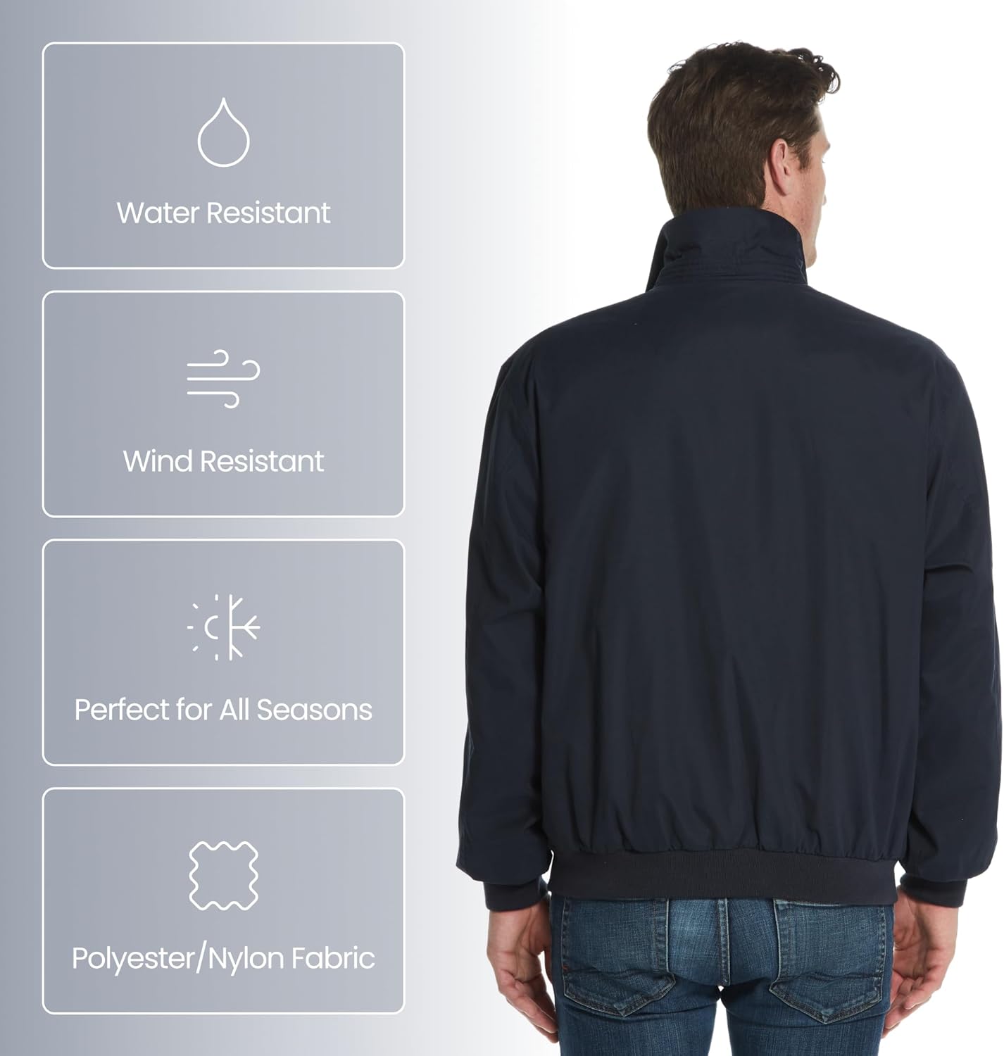 Original Mens Golf Jacket (Mens Windbreaker) Classic Mens Light Jacket - Image 2