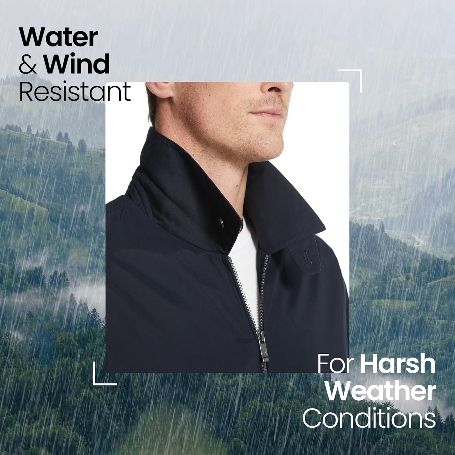 Original Mens Golf Jacket (Mens Windbreaker) Classic Mens Light Jacket - Image 3