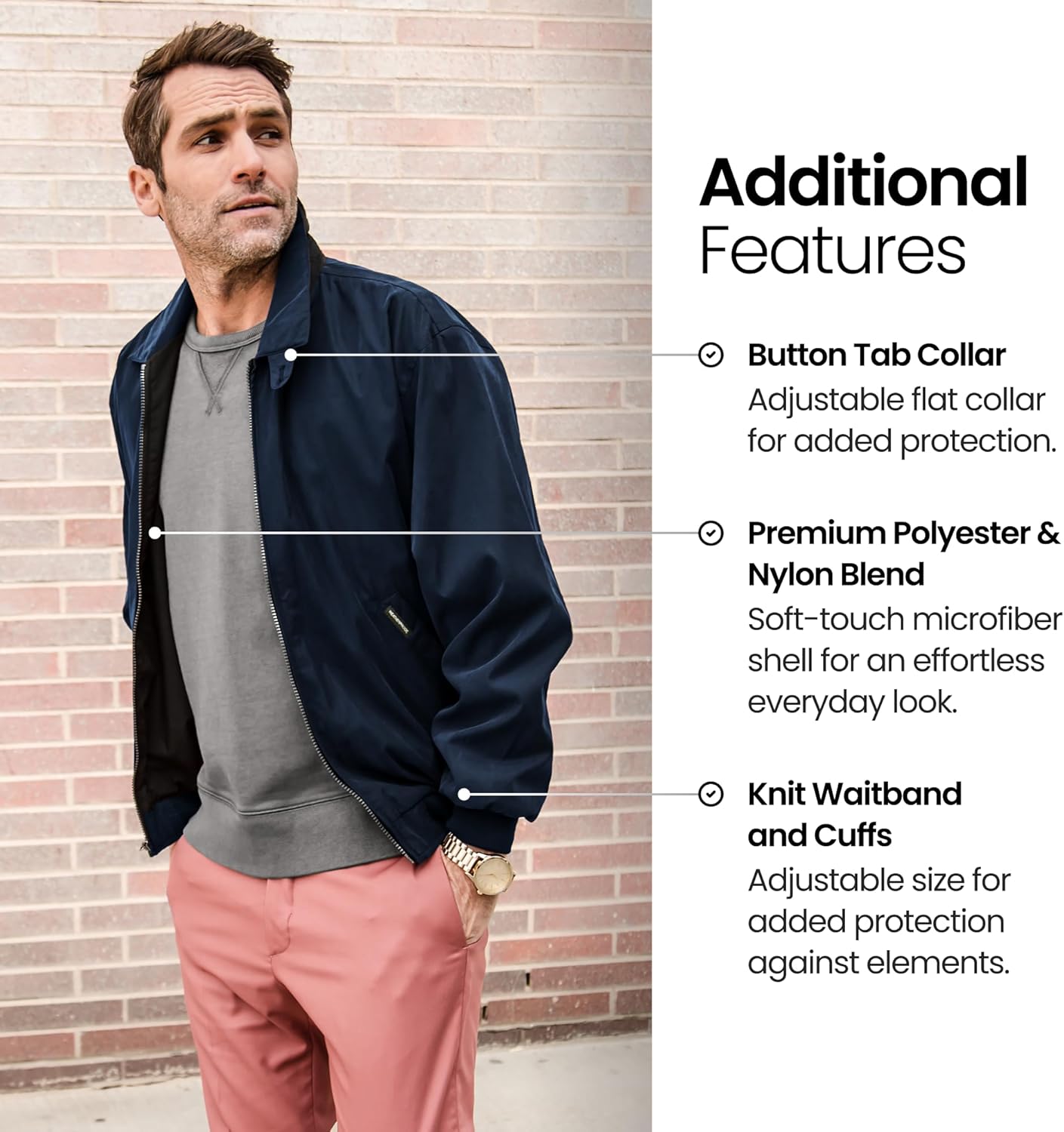 Original Mens Golf Jacket (Mens Windbreaker) Classic Mens Light Jacket - Image 5